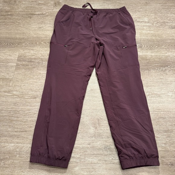 Eddie Bauer Pants Womens 16 Purple Blanket Lined Fleece  Drawstring 36x30‎ Cargo - Picture 1 of 11